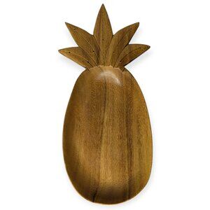 Vintage Monkey Pod Blair Hawaii Wooden Carved Pineapple Bowl Signed